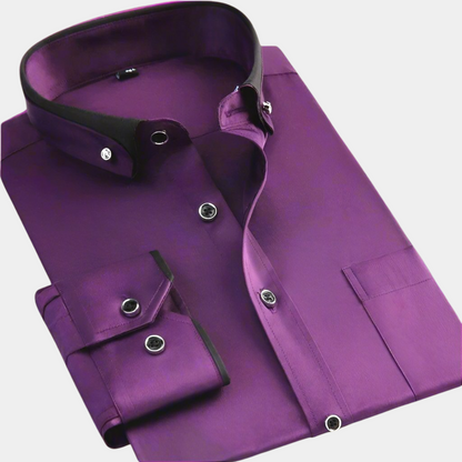 Men's Dress Shirt Long Sleeve Tailored Fit 5