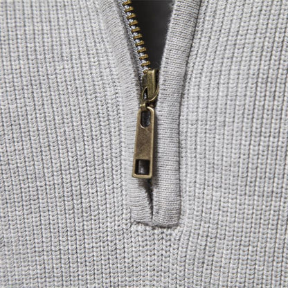 Men's black half-zip pullover sweater