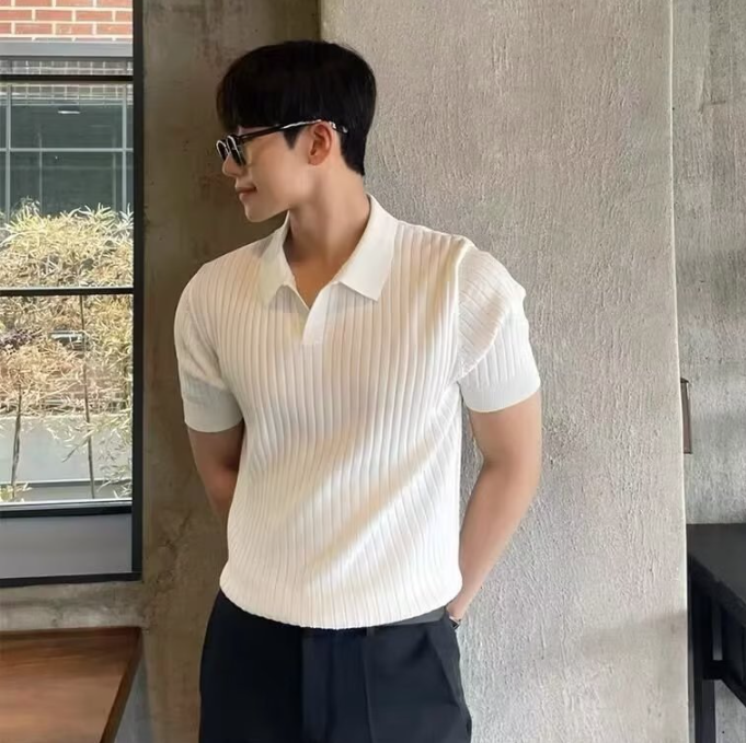 Men's Long Sleeve Polo Shirt Classic Fit 2