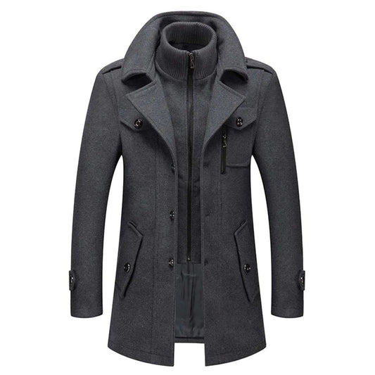 Men's long winter coat in gray