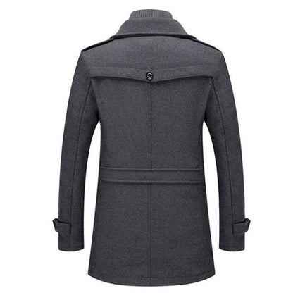 Men's long winter coat in gray