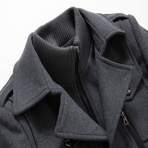 Men's long winter coat in gray