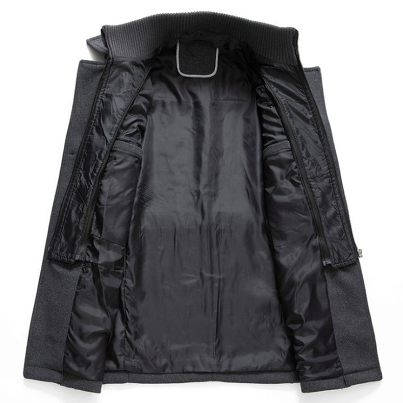 Men's long winter coat in gray