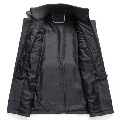 Men's long winter coat in gray