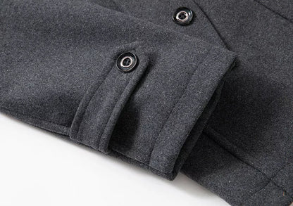 Men's long winter coat in gray
