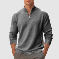 Sawyer | Men's Quarter Zip Mock Neck Sweatshirt, Textured Fall Pullover Top