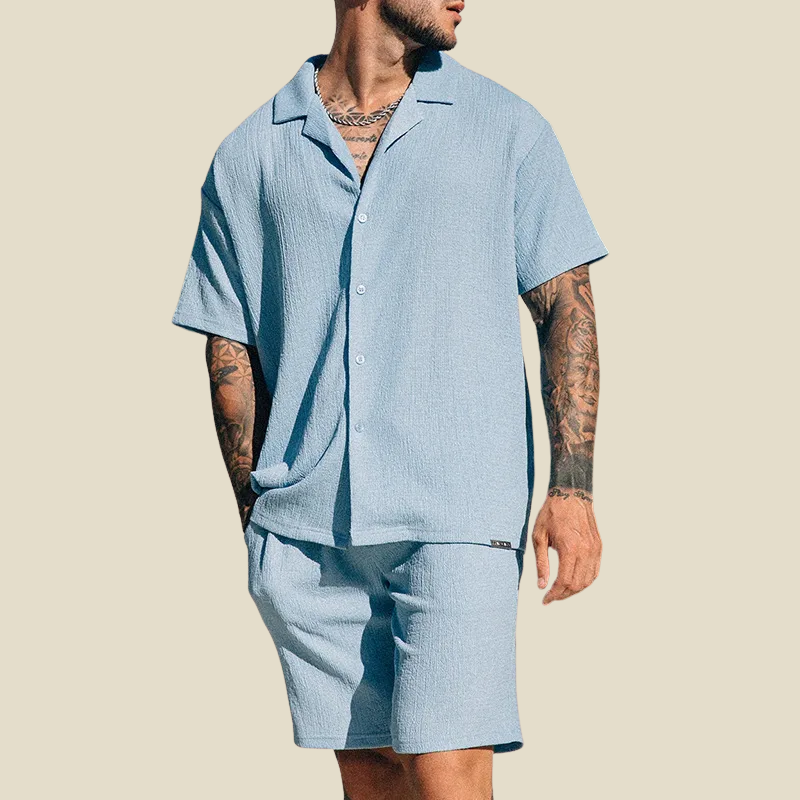 Men's Short Set Camp Collar Relaxed Fit 1