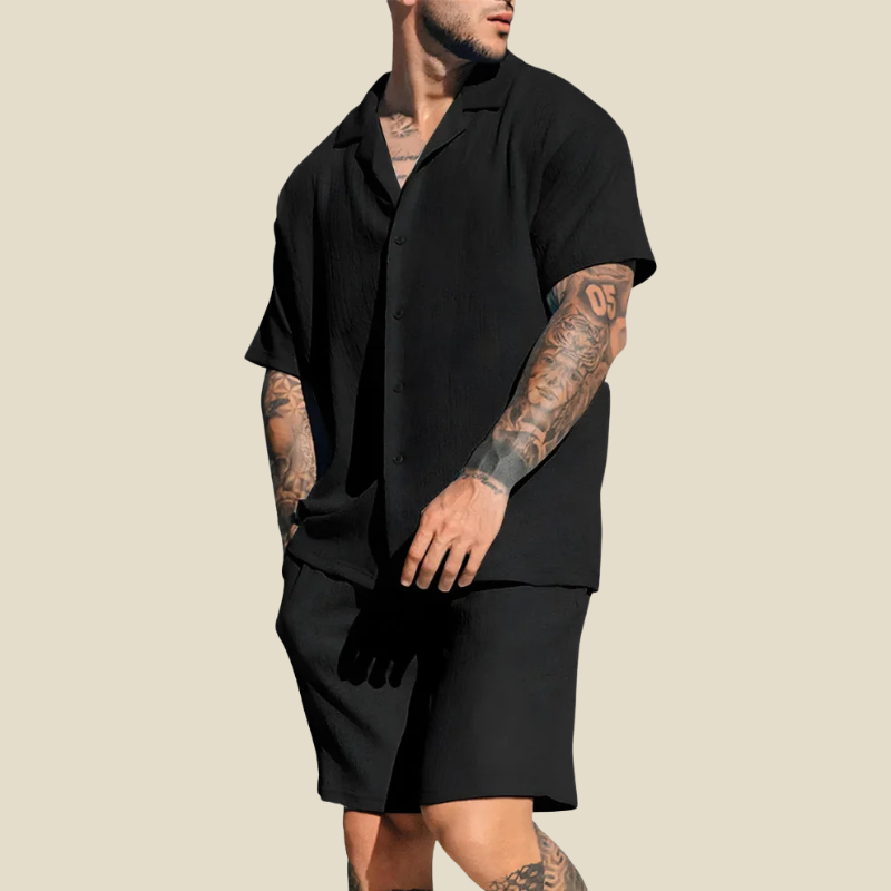 Men's Short Set Camp Collar Relaxed Fit 2