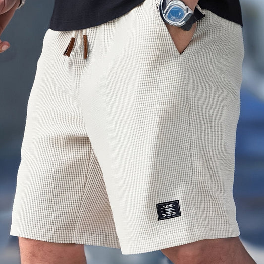 Men's Shorts Waffle Texture Relaxed Fit Casual 0