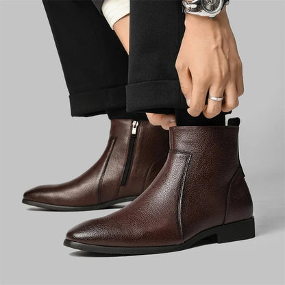 Griffin leather boots, side profile