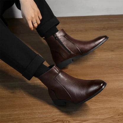 Griffin leather boots, back view