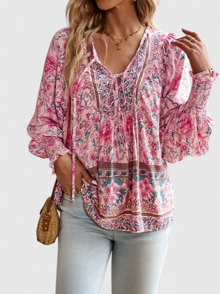Mia | Floral Blouse Long Sleeve Relaxed Fit 0