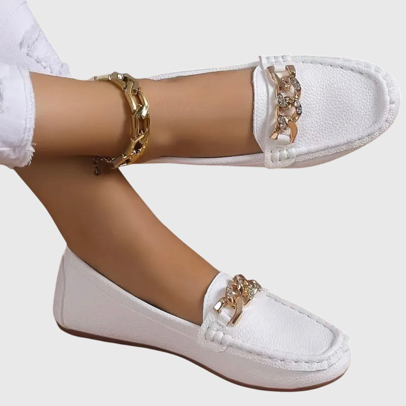 Mia | Loafers For Women Chic Gold Chain Detail 0