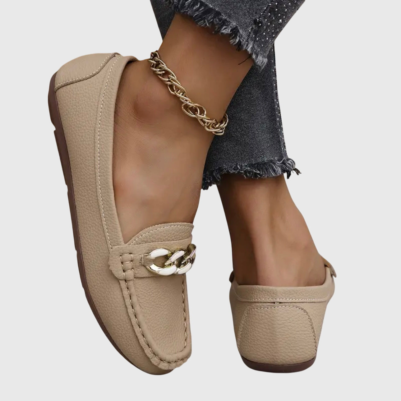 Mia | Loafers For Women Chic Gold Chain Detail 6