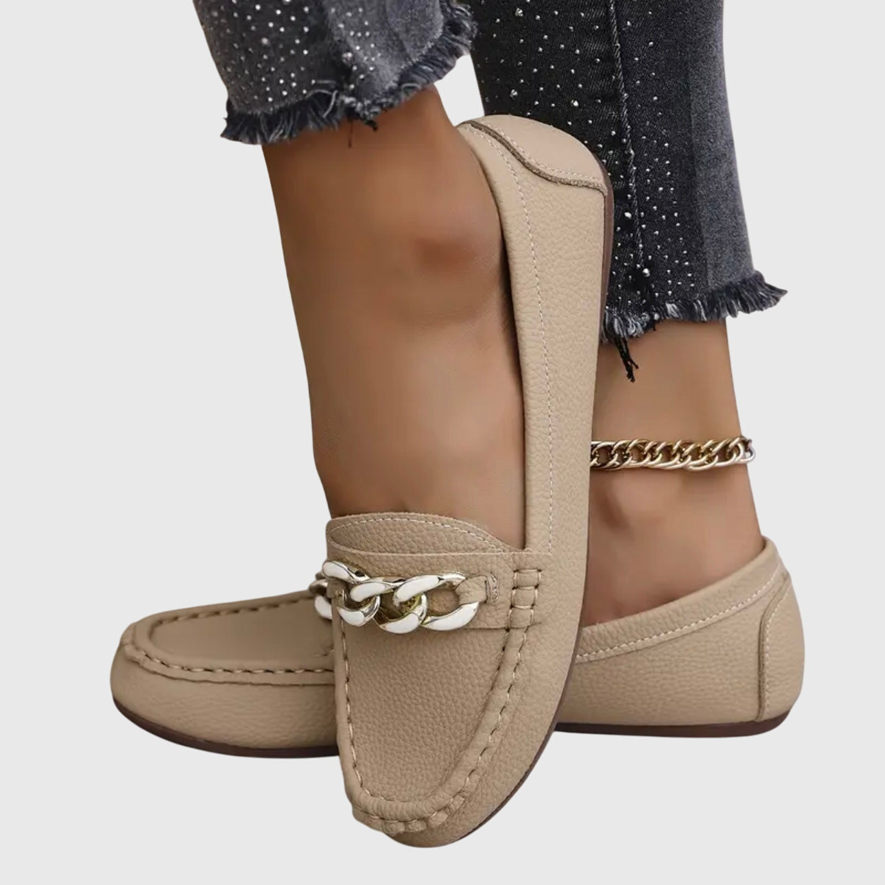 Mia | Loafers For Women Chic Gold Chain Detail 7