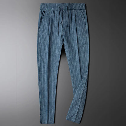 Men's cotton linen drawstring pants