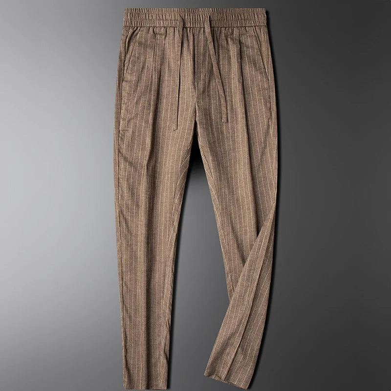 Men's cotton linen drawstring pants