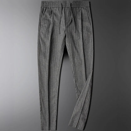 Men's cotton linen drawstring pants