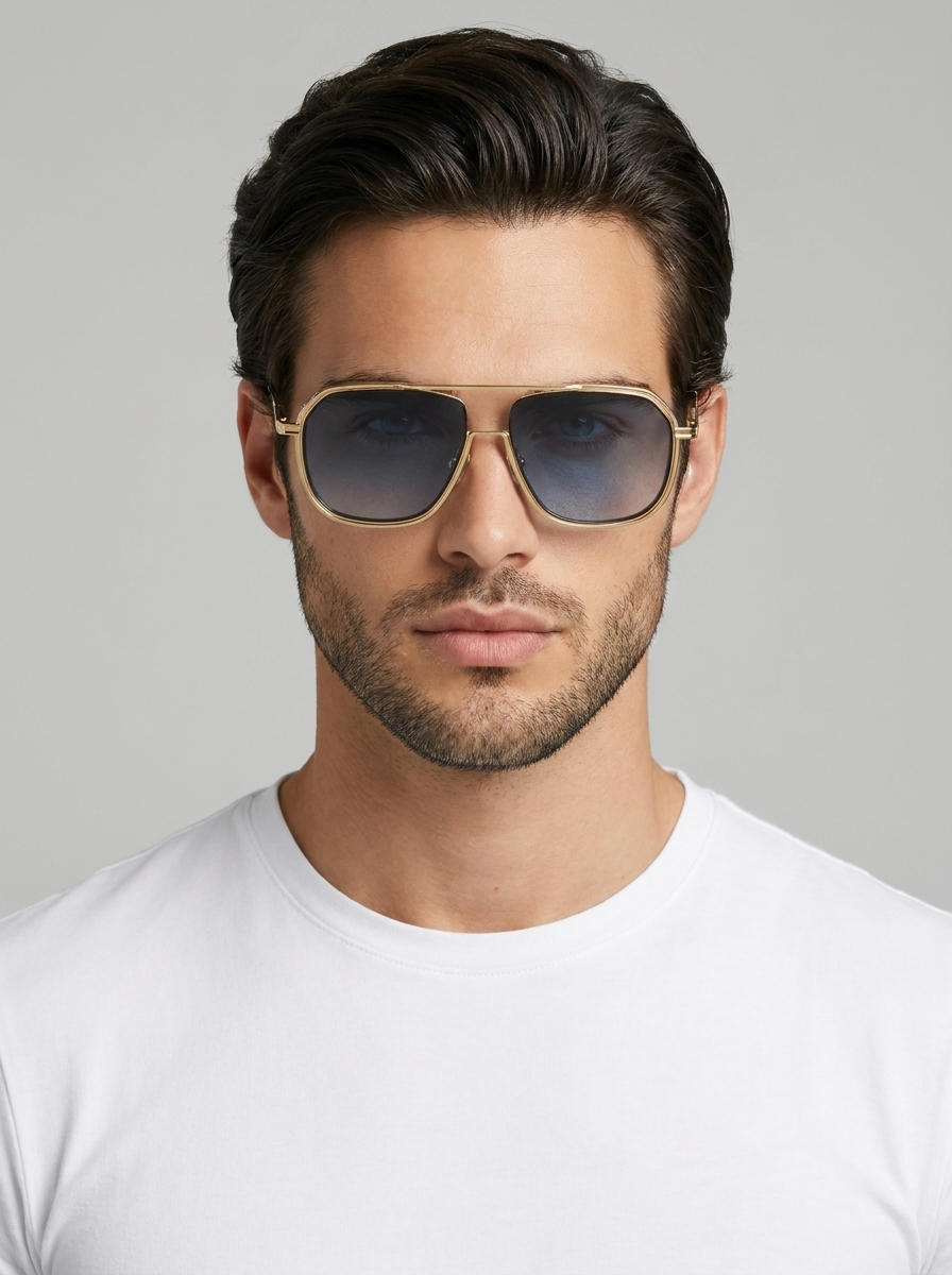 burgundy Square Aviator Sunglasses