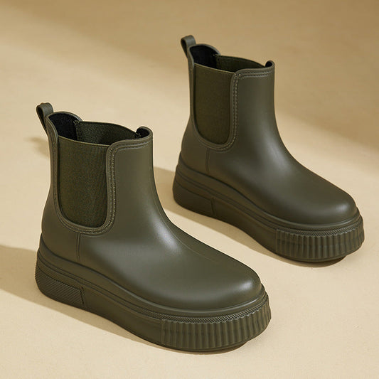 Green Refined Modern Everyday Boots with Cushioned Sole