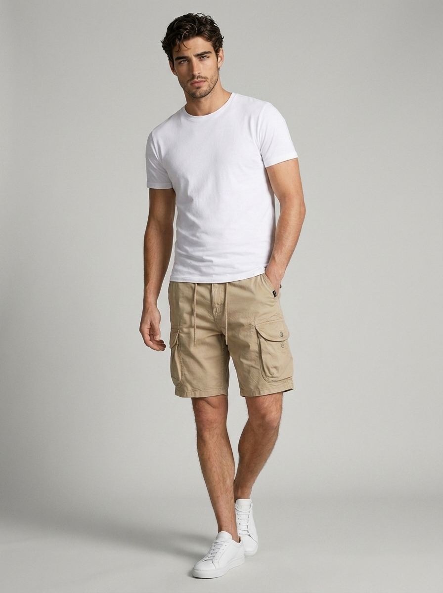 Men's khaki Cargo Shorts