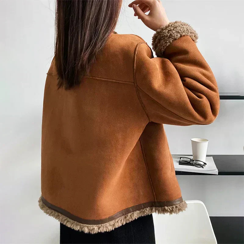 Women's brown tailored winter jacket