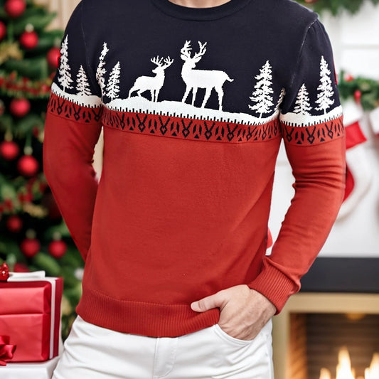 Men's Christmas Sweater, Festive Holiday Knit Pullover