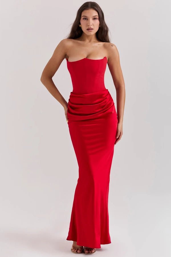 Nina | Evening Gown Strapless Satin Floor Length 12