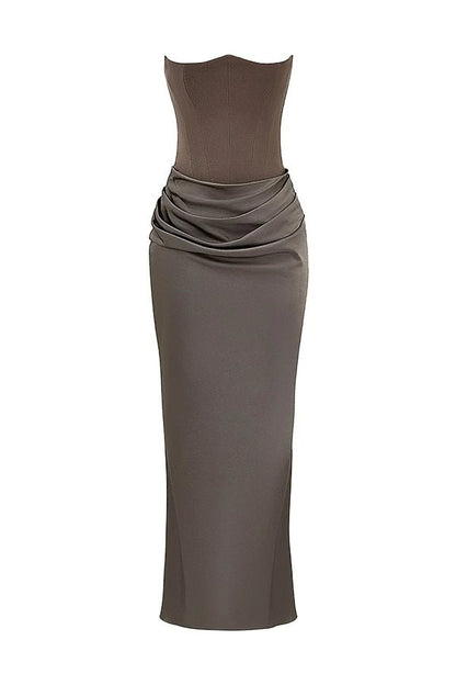 Nina | Evening Gown Strapless Satin Floor Length 4