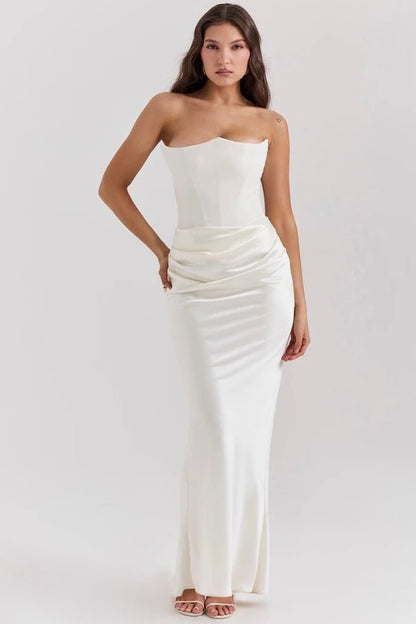Nina | Evening Gown Strapless Satin Floor Length 5