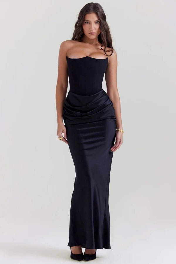 Nina | Evening Gown Strapless Satin Floor Length 9