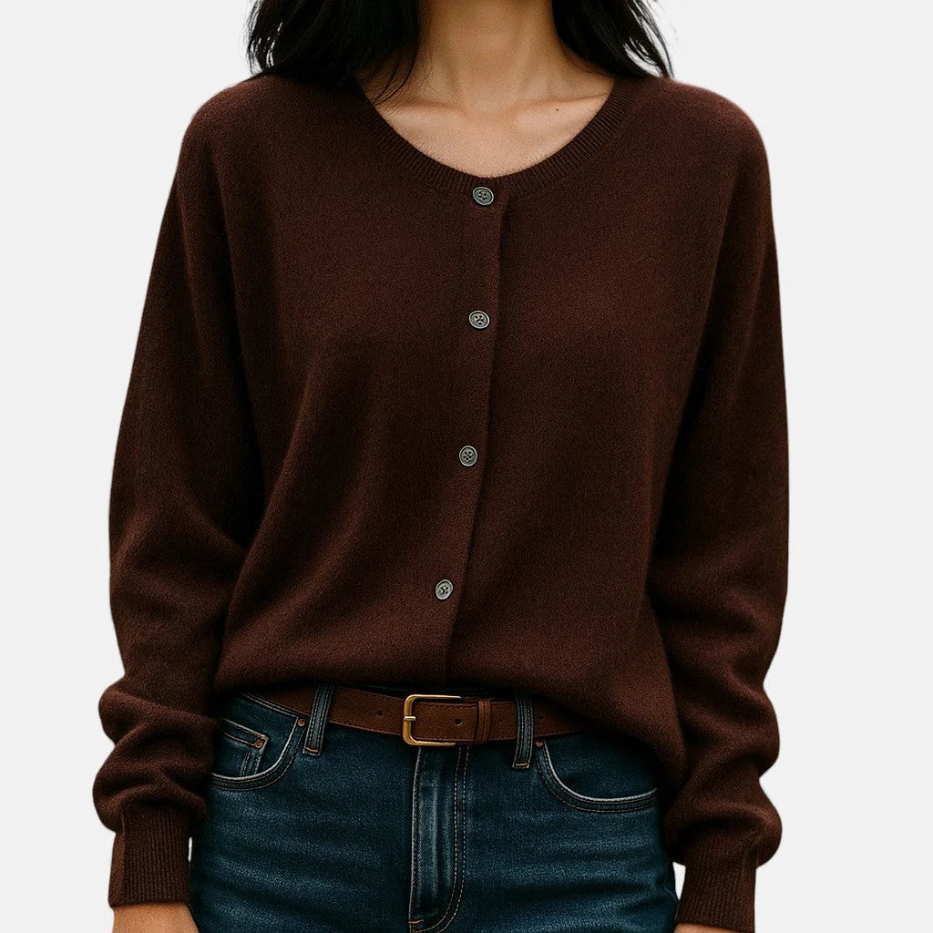 Women's coffee button up cardigan sweater
