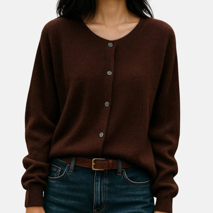 Women's coffee button up cardigan sweater