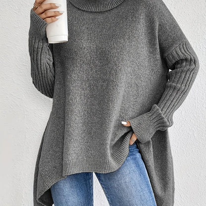 Women's High-Neck Sweater, Cozy Winter Knit Top