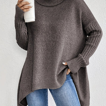 Women's High-Neck Sweater, Cozy Winter Knit Top