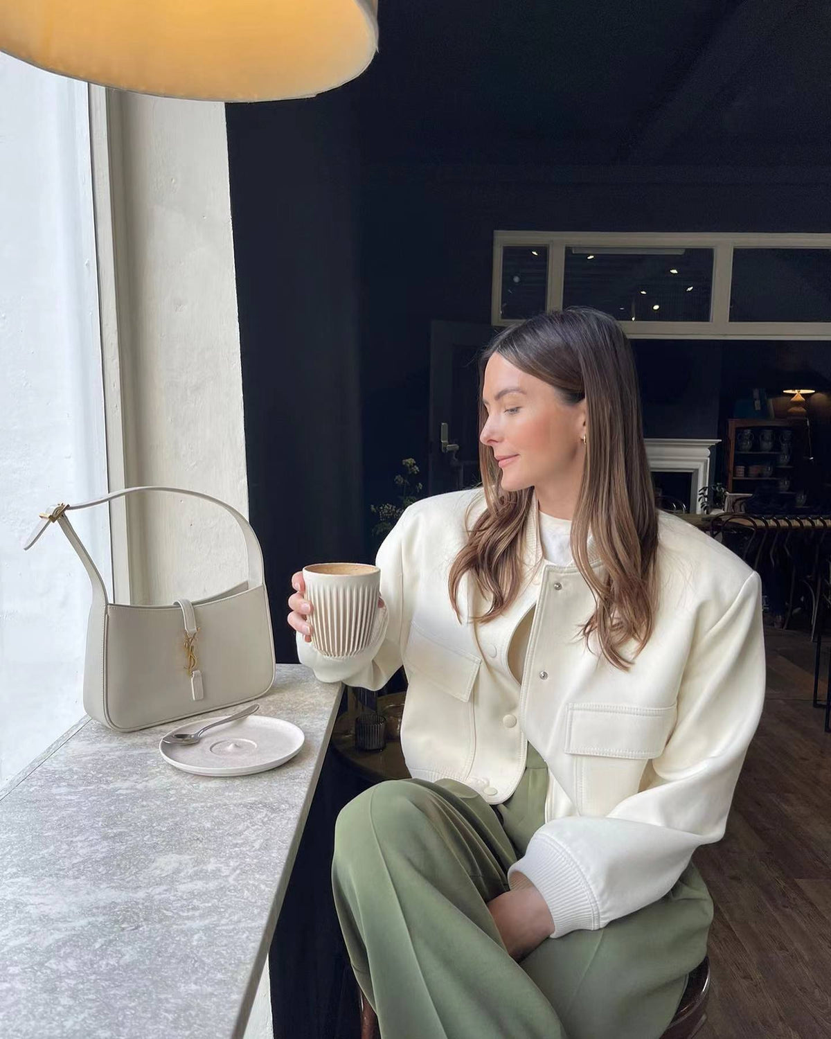 Oversized Bomber Jacket with Ribbed Collar and Cuffs – view 2