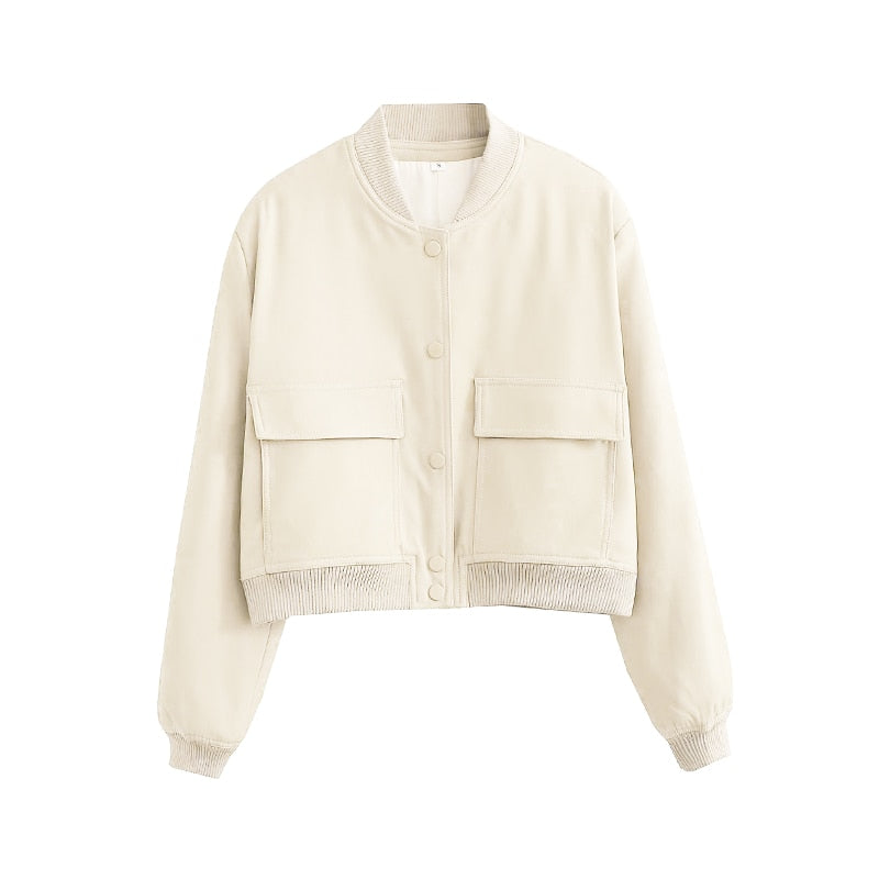 Oversized Bomber Jacket with Ribbed Collar and Cuffs – view 4