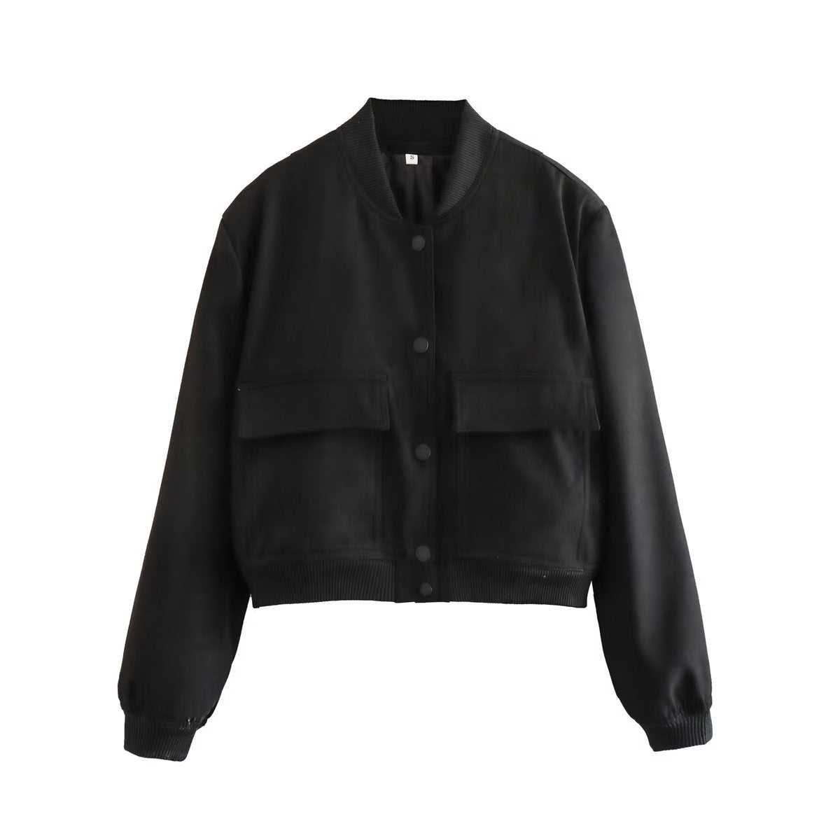 Oversized Bomber Jacket with Ribbed Collar and Cuffs – view 7