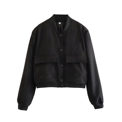 Oversized Bomber Jacket with Ribbed Collar and Cuffs – view 7