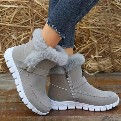 Cozy Plush-Trimmed Winter Boots