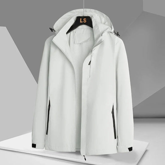 Weston weatherproof hooded rain jacket, front view