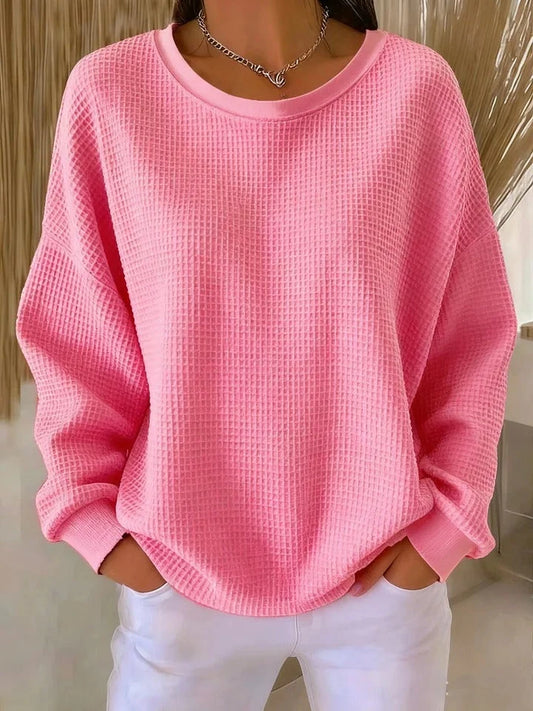Women's pink classic knit sweater