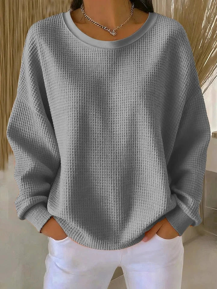 Women's gray classic knit sweater
