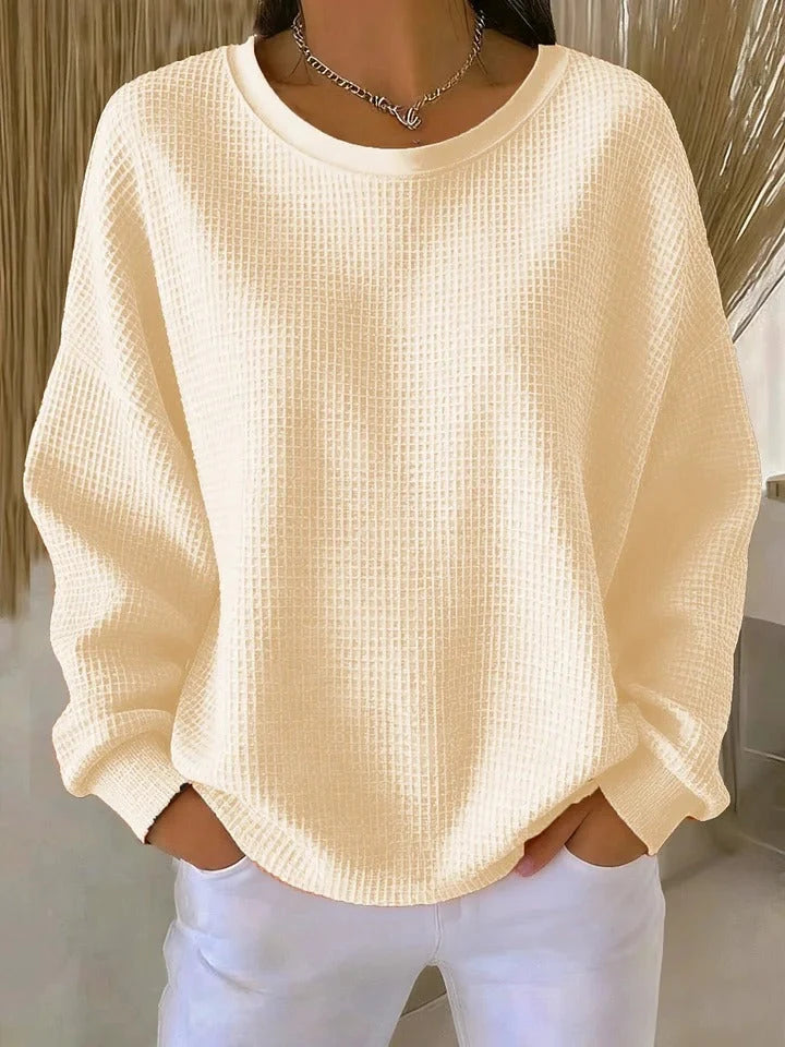 Women's apricot classic knit sweater