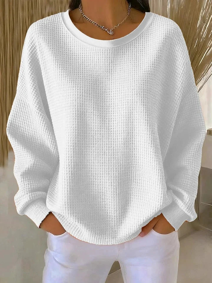 Women's white classic knit sweater