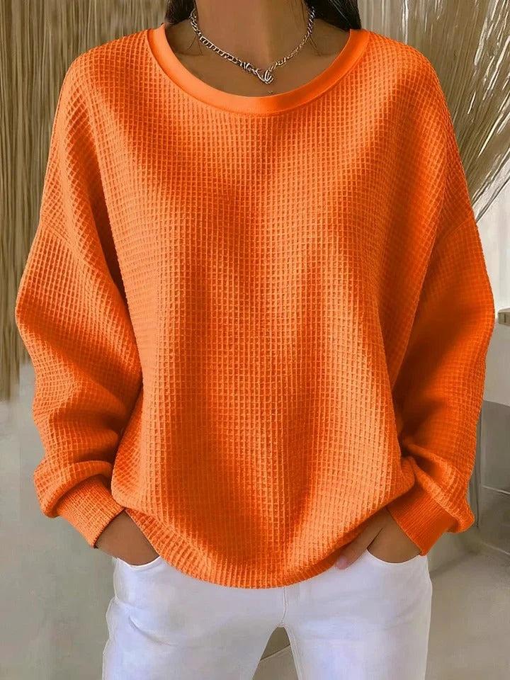 Women's orange classic knit sweater