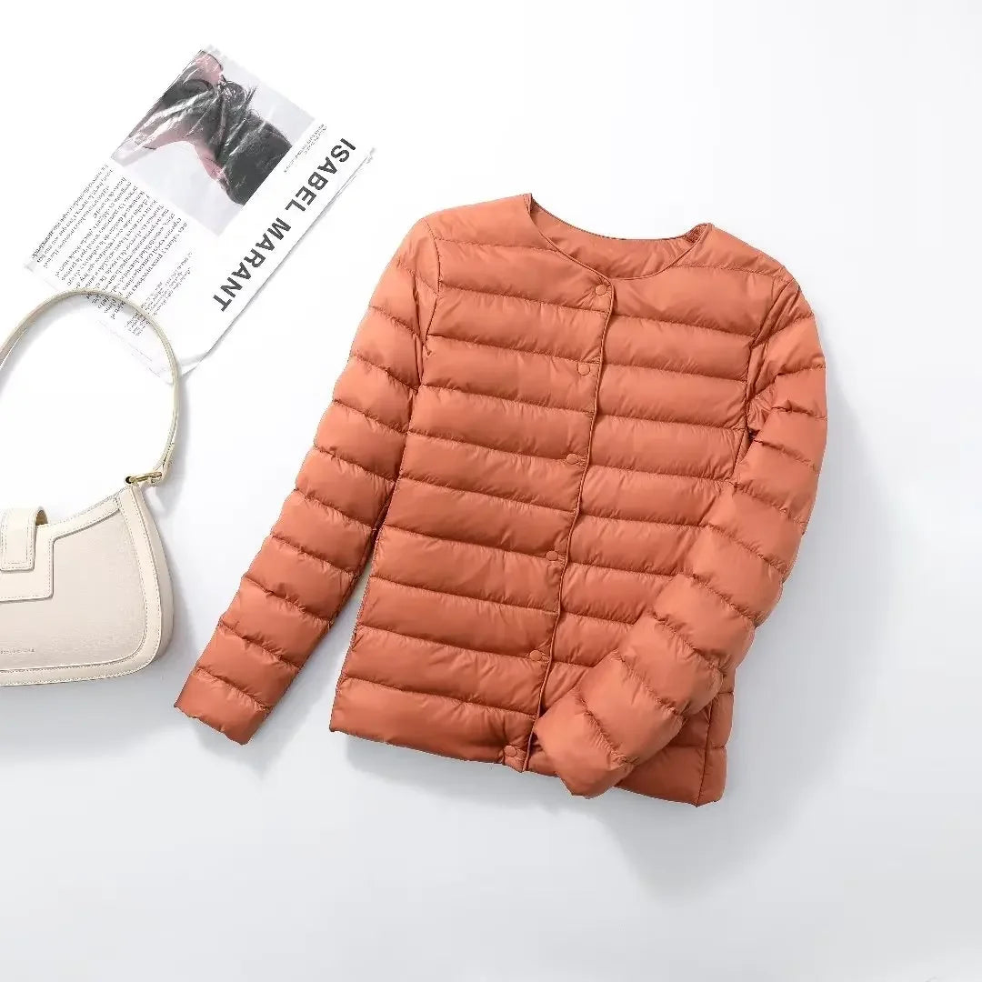 Women's khaki lightweight quilted jacket