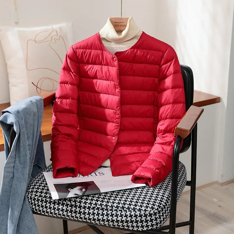 Women's black lightweight quilted jacket