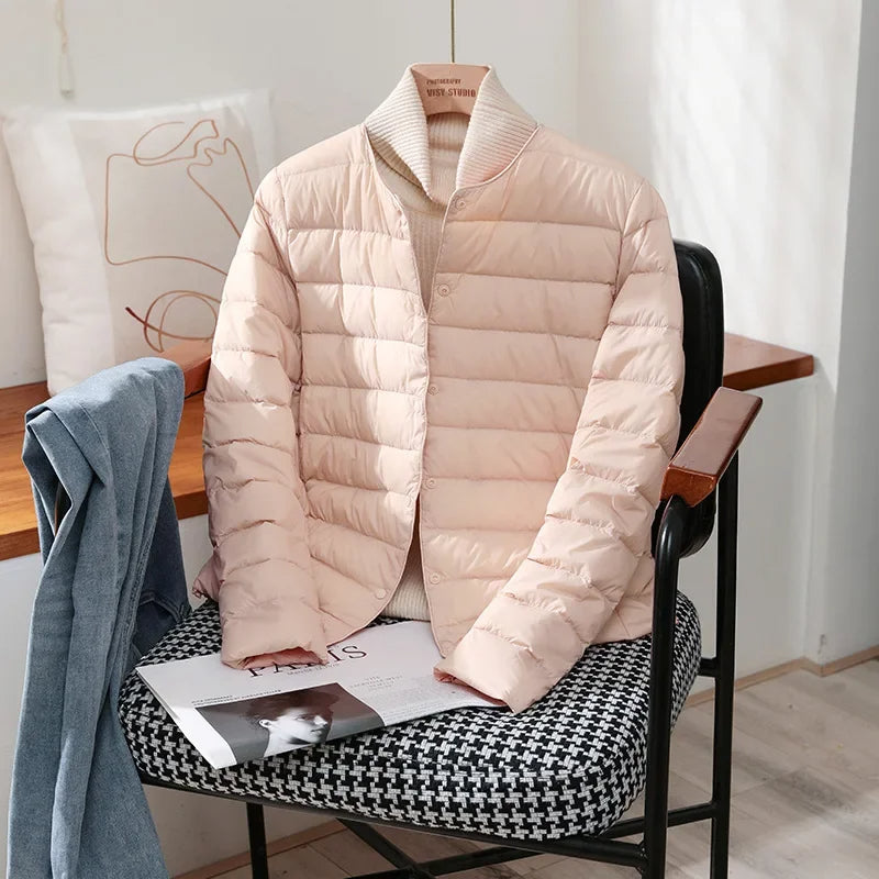 Women's khaki lightweight quilted jacket