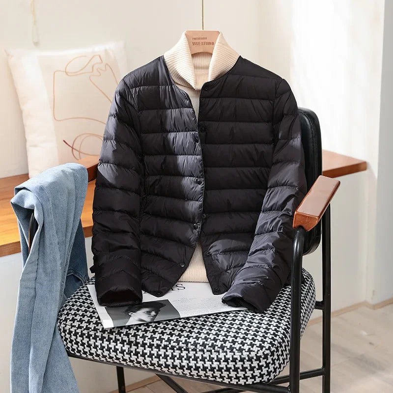 Women's khaki lightweight quilted jacket